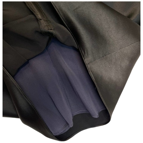 Lavender Label Vera Wang Beaded Cocktail Ruffle Sleeveless Satin Dress Black 6 - Picture 11 of 16